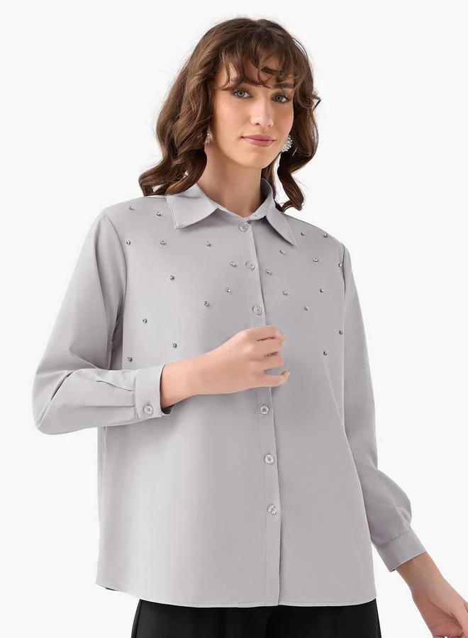 سبلاش فيڤ Shirt with Stone Embellishment